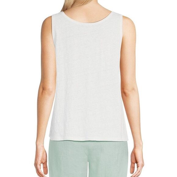 Eileen Fisher NWT Organic Cotton Scoop Neck Tank in Ice Periwinkle Size … - Picture 2 of 6
